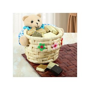 Chocolate with Teddy Basket