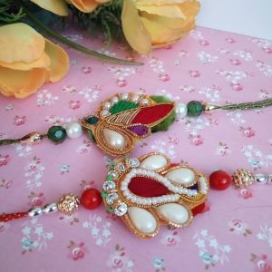 Zardozi Work Rakhi Set Of 2