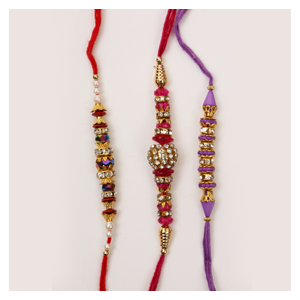 Beautiful Stone Rakhi Set Of 3