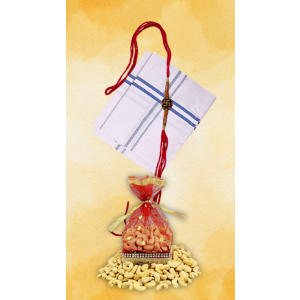 Individual Rakhi With Dry Fruit and Hanky